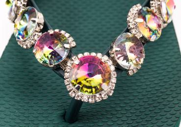 Preview: Darkgreen Rainbow  /  Kunstleder Clutch