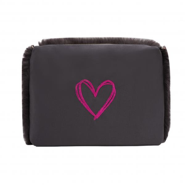 Clutch Herz Grau