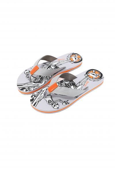 Herren Flip-Flops - Grey - Leather  /  Neopren Clutch