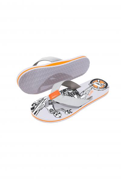 Herren Flip-Flops - Grey - Leather  /  Neopren Clutch