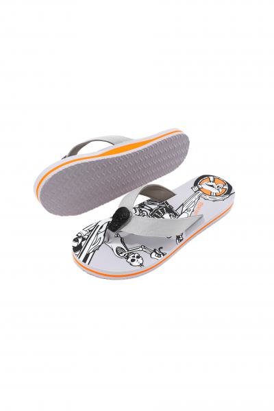Herren Flip-Flops - Grey - Skull  /  Neopren Clutch
