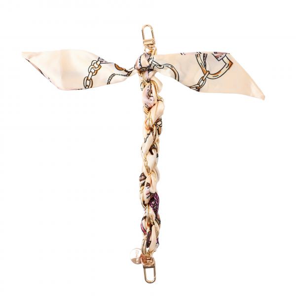 Satin Kette Beige Bunt Small