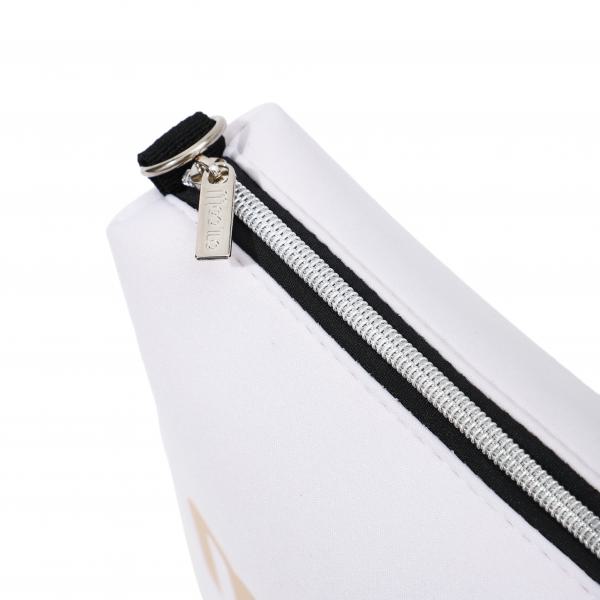 Double Bandage - Metallic Weiß - Neopren Clutch