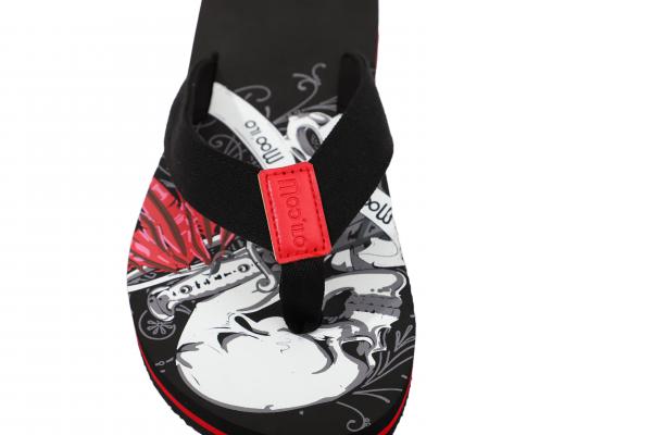 Herren Flip-Flops - Black - Leather  /  Neopren Clutch