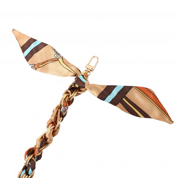 Satin Kette Braun Bunt Small