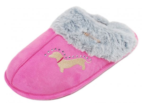 Slipper - Dackel Pink