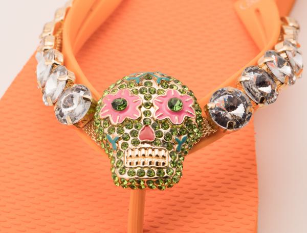 Orange Skull / Neopren Clutch