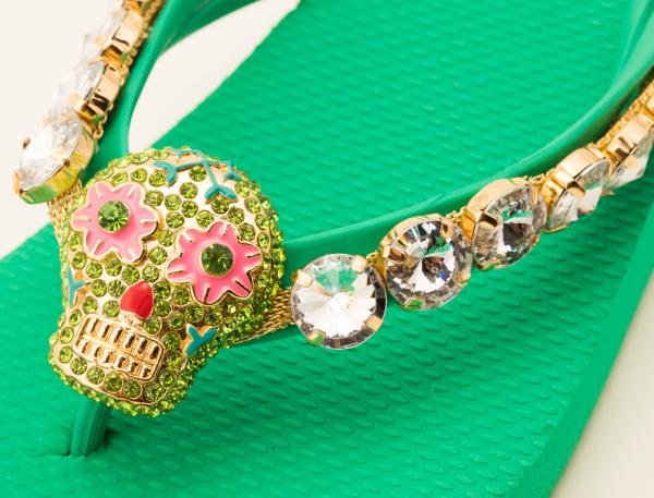 Light Green Skull /  Neopren Clutch