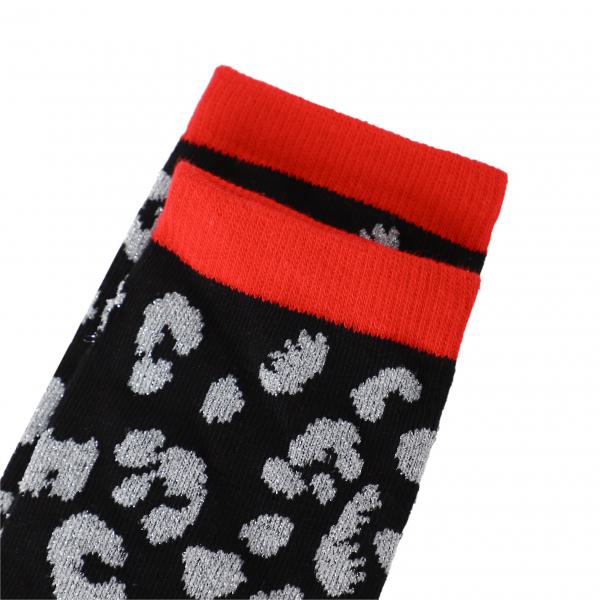 Socken Leo Schwarz Silber - Leo Clutch Gr. 39 - 42