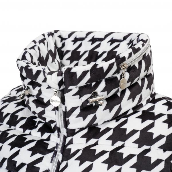 Damen Weste Samt Hahnentritt