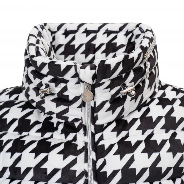 Damen Weste Samt Hahnentritt