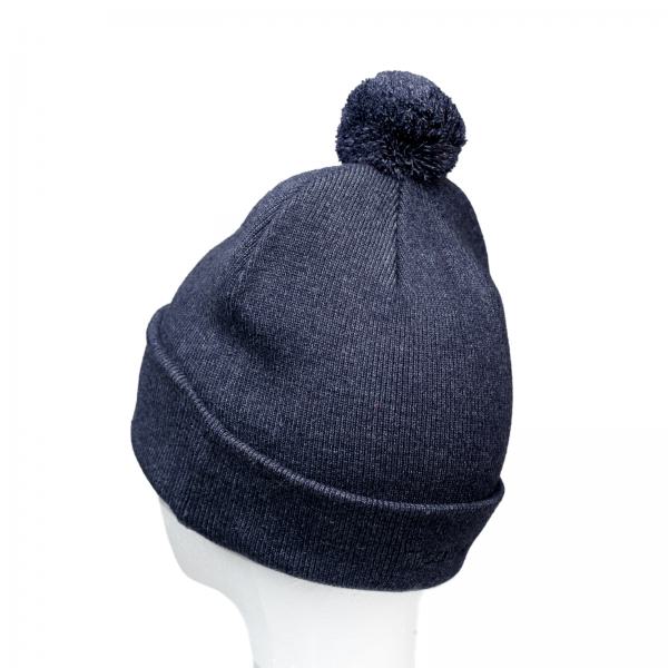 Mütze Peace Dunkelblau mit Bommel