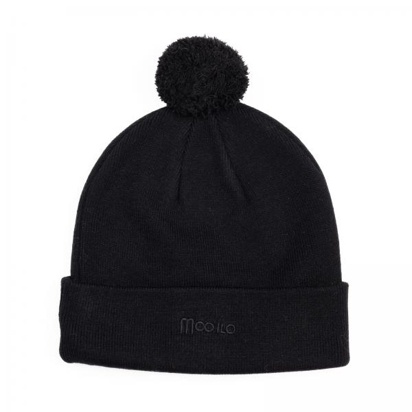 Mütze Peace Schwarz mit Bommel