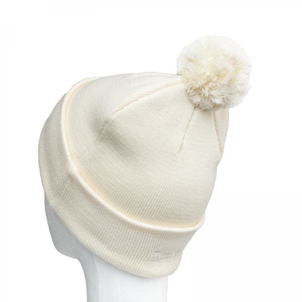 Mütze Peace Cremeweiß mit Bommel