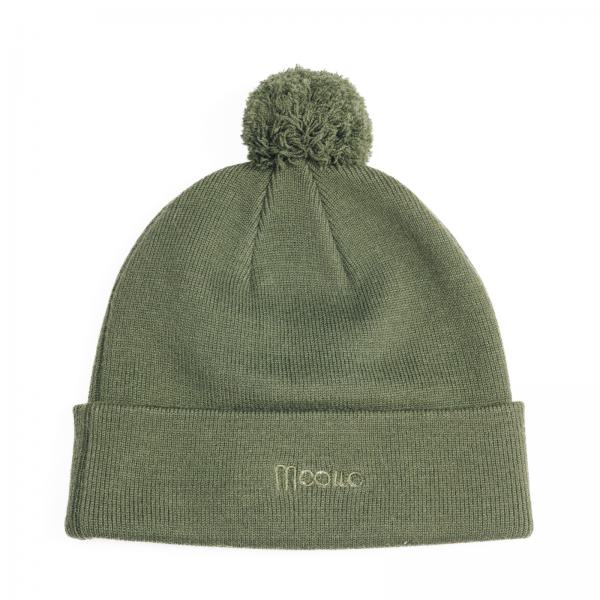 Mütze Peace Olive mit Bommel
