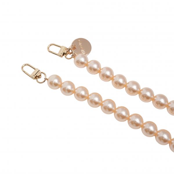 Handy / Taschenkette Gold Perlen 16 mm dick / Länge ca. 120 cm / Karabiner Gold