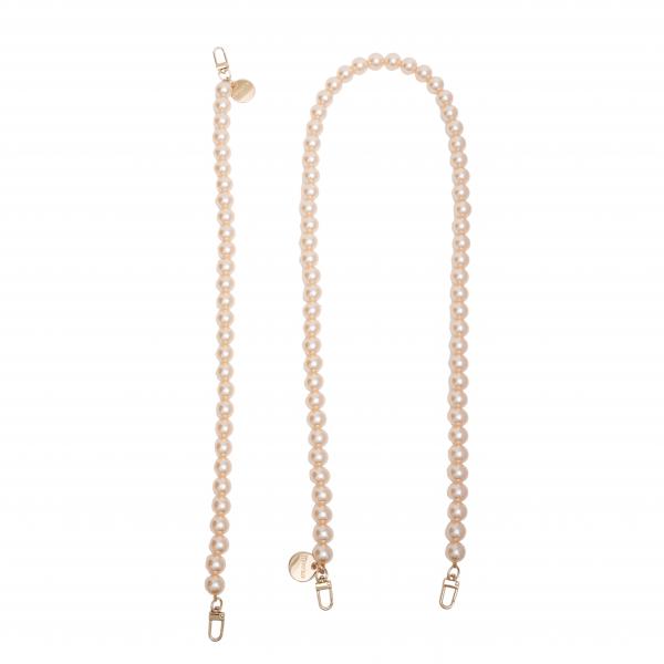 Handy / Taschenkette Gold Perlen 16 mm dick / Länge ca. 120 cm / Karabiner Gold