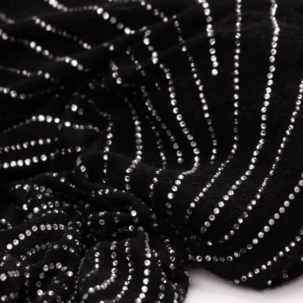 Reines pures Kaschmir in schwarz mit hunderten von feinsten Kristallen