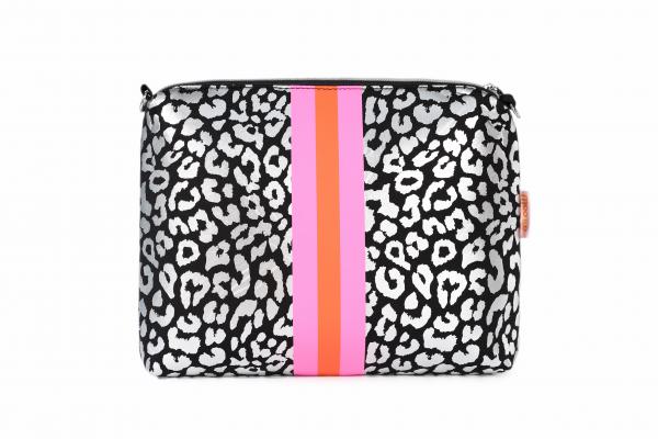 Neopren Clutch Leo Schwarz Silber