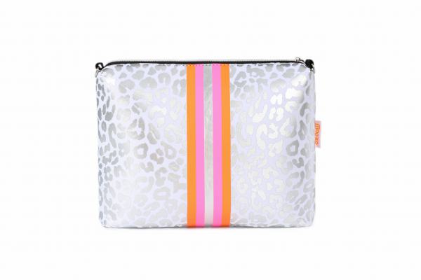 Neopren Clutch Leo Weiß Silber