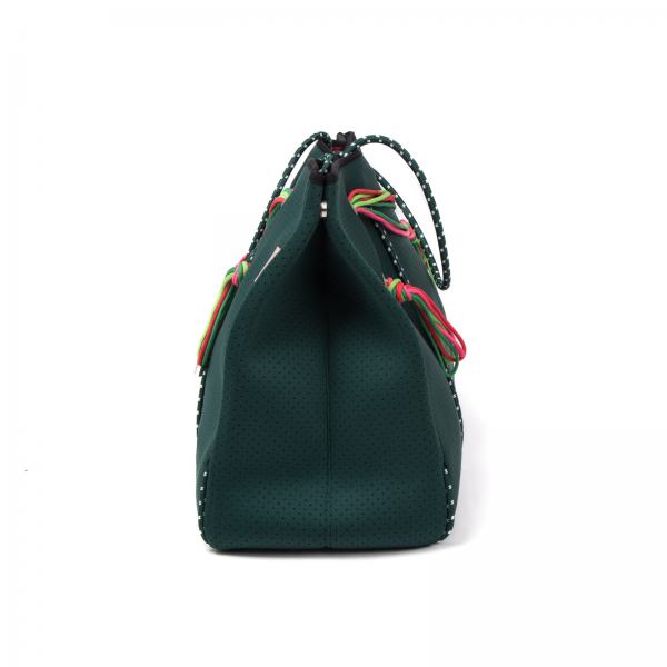 Neopren Tasche XL dunkelgrün bunt